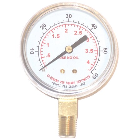 Powerweld Replacement Gauge, 2" x 60 PSI, 1/4" NPT Inlet B60